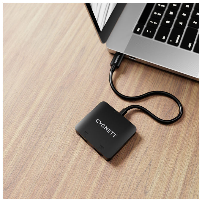 Cygnett CY5391CYHUB Unite Hub USB-C 2 in 1 Doppio HDMI 4K 60Hz MST Thunderbolt colore Nero