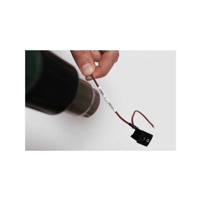 Brother, Nastro per etichettatrice HSe-261E, Tubo termoretraibile nero su bianco, 31 mm x 1,5 m