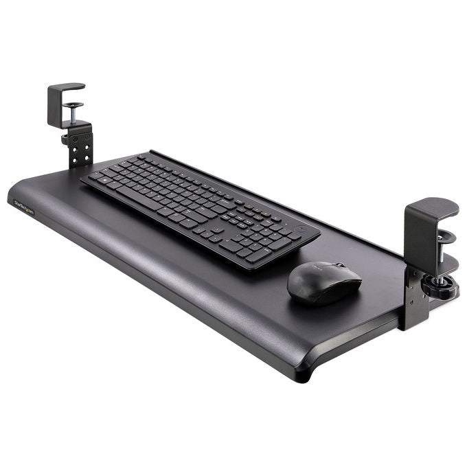 StarTech.com, Porta Tastiera Estraibile, Scrivania, Ergonomica, Morsetto a C, Regolabile Fino a 12Kg