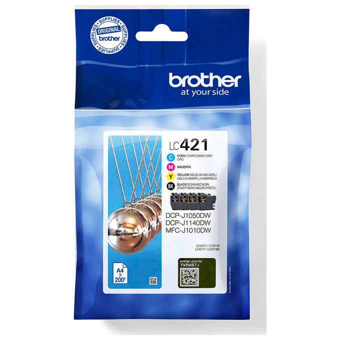 Brother cartucce d'inchiostro LC421VALDR 4 pz originale nero ciano magenta giallo