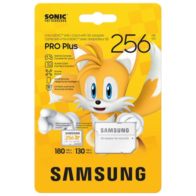 Samsung, MicroSDXC 256 GB, UHS-I Classe 10, Pro Plus Sonic