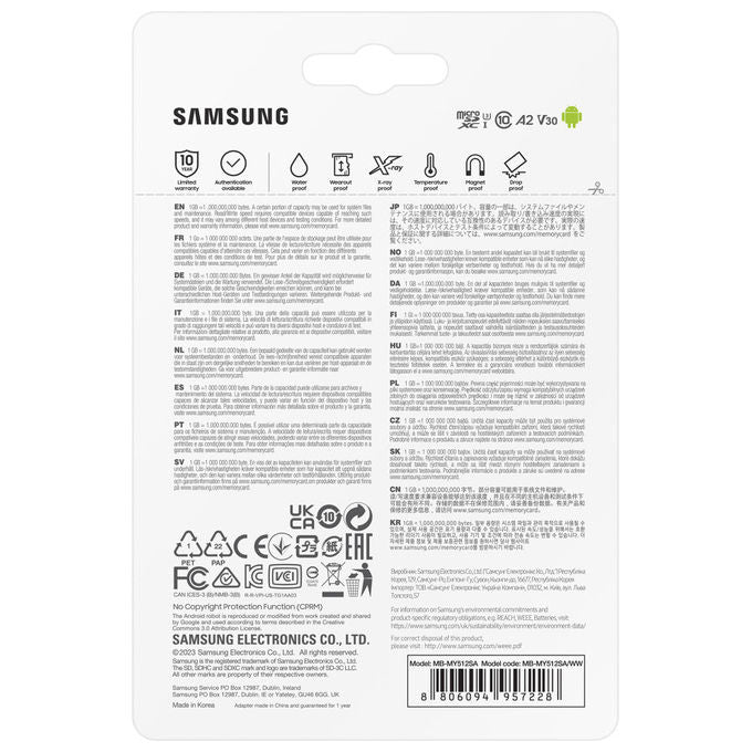 Samsung, MicroSD PRO Ultimate, 512GB, Card di Memoria