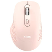 Nilox, Mouse Wireless, 1600 DPI, Ottico, Rosa, Bluetooth e USB