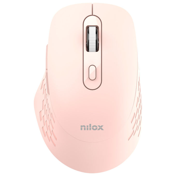 Nilox, Mouse Wireless, 1600 DPI, Ottico, Rosa, Bluetooth e USB