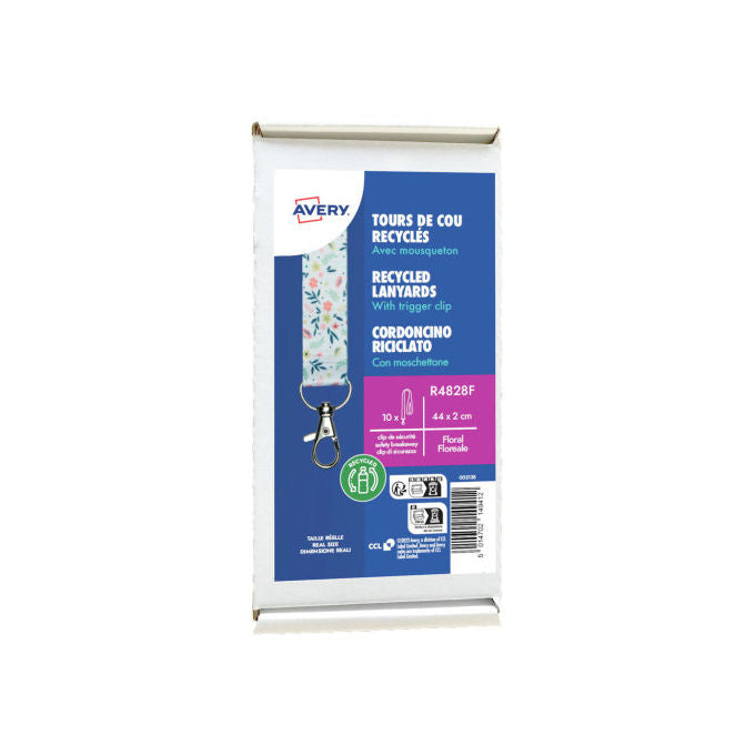 Avery, Porta Badge con Tracolla in Tessuto Multicolore Floreale, Riciclato