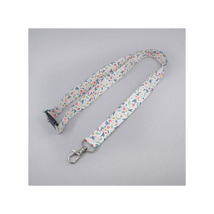 Avery, Porta Badge con Tracolla in Tessuto Multicolore Floreale, Riciclato