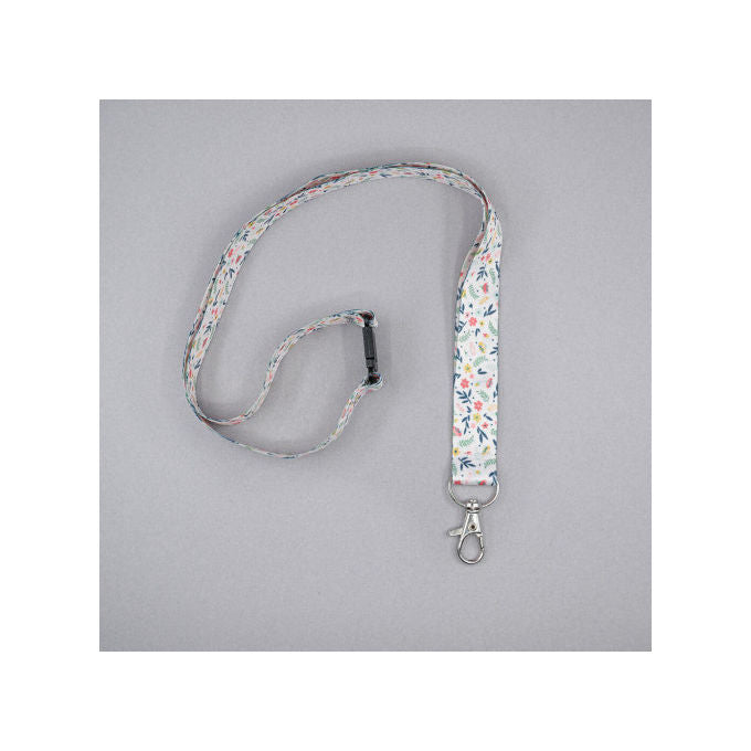 Avery, Porta Badge con Tracolla in Tessuto Multicolore Floreale, Riciclato