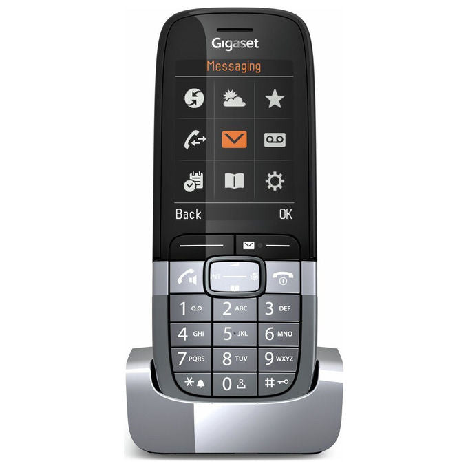 Gigaset SL850H PRO Telefono Cordless DECT Bluetooth 5.1 Display 2.4'' HD Voice USB-C Autonomia 12h colore Titanio