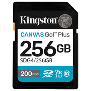 Kingston Technology, Scheda SDXC 256GB, Canvas Go! Plus, Gen4 200MB-s, C10 UHS-I U3 V30
