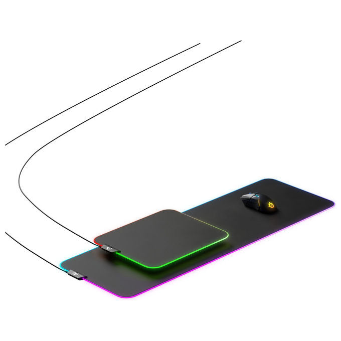 SteelSeries 63826 QcK Prism Cloth Tappetino per Mouse Gaming XL RGB 2 Zone 900x300 mm colore Nero