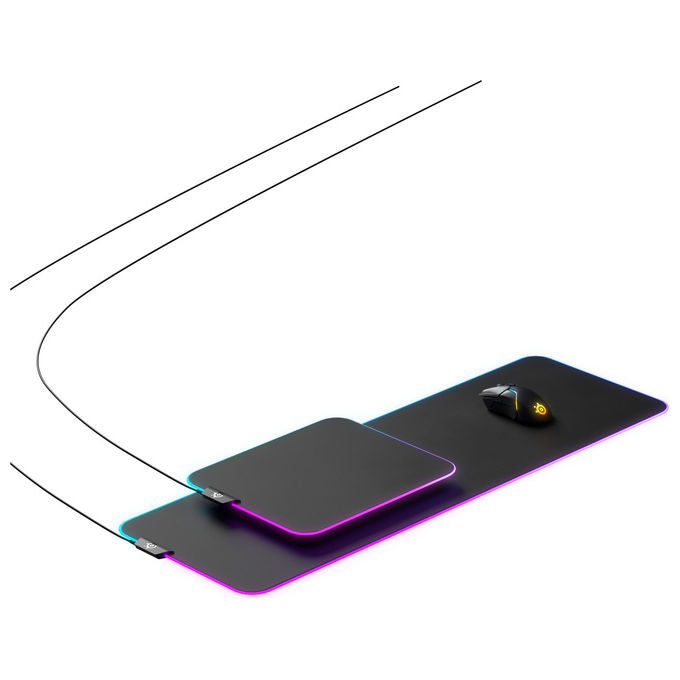 SteelSeries 63826 QcK Prism Cloth Tappetino per Mouse Gaming XL RGB 2 Zone 900x300 mm colore Nero