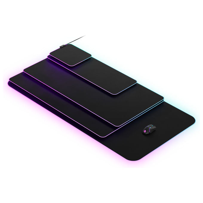 SteelSeries 63826 QcK Prism Cloth Tappetino per Mouse Gaming XL RGB 2 Zone 900x300 mm colore Nero