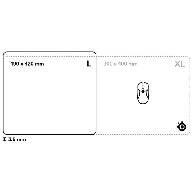Steelseries QcK L, Tappetino per Mouse da Gioco, Nero, Performance Balance