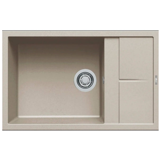 Elleci, Lavello 1 Vasca con Gocciolatoio Reversibile, 78 x 50 cm, Keratek Champagne 95