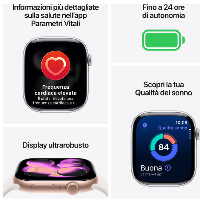 Apple Watch Series 11, 46mm GPS + Cellular, Cassa Alluminio Oro Rosa, Cinturino Sport Rosa Fard M-L