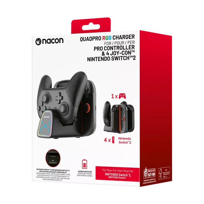 NACON, Base di Ricarica, per 2 Joycon e 1 Controller Pro, per Nintendo Switch