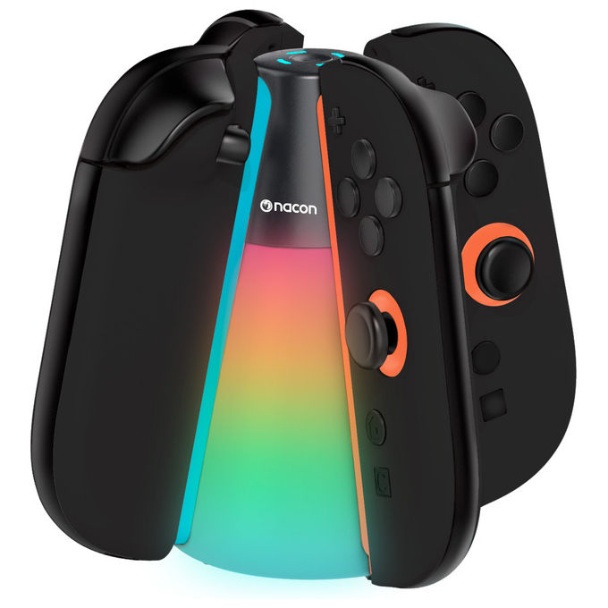 Bigben Interactive Nacon, Base di Ricarica Quadrupla RGB per 4 Joy-Con Nintendo Switch