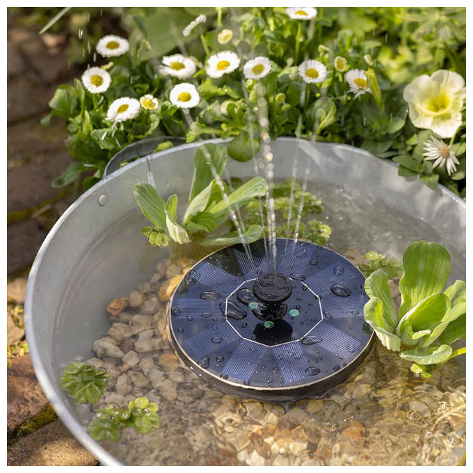 LUMINEO, Fontana Solare Galleggiante con Luci LED, Fonte Giardino in Plastica