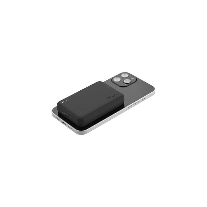 Celly, Powerbank Magnetico Wireless 15W, 10000 mAh, con USB-C 20W, Ricarica Rapida, MagSafe