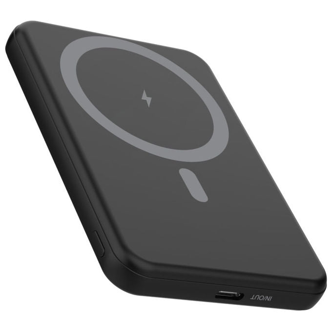 Celly, Powerbank MagSafe, Ricarica Wireless 15W, USB-C 20W, 5000mAh
