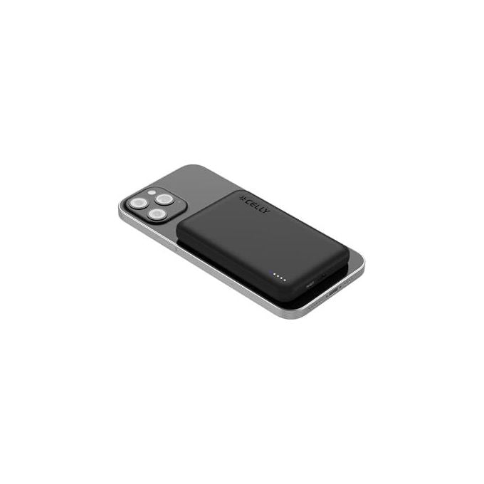 Celly, Powerbank MagSafe, Ricarica Wireless 15W, USB-C 20W, 5000mAh