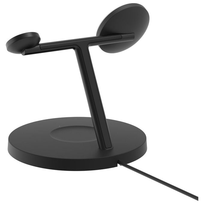 Belkin BoostCharge Pro, Stazione Ricarica Wireless 3-in-1 Qi2, 15W, Nero, Per Cuffie, Smartphone e Orologio