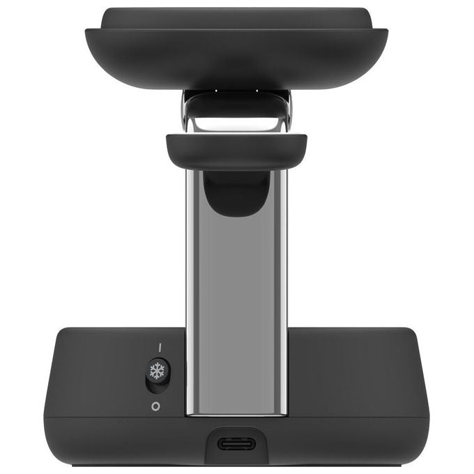 Belkin, Caricatore Magnetico Wireless 3 in 1, Qi2 25W, Ricarica Rapida, Nero, per Fitness Tracker, Cuffie, Smartphone e Orologio