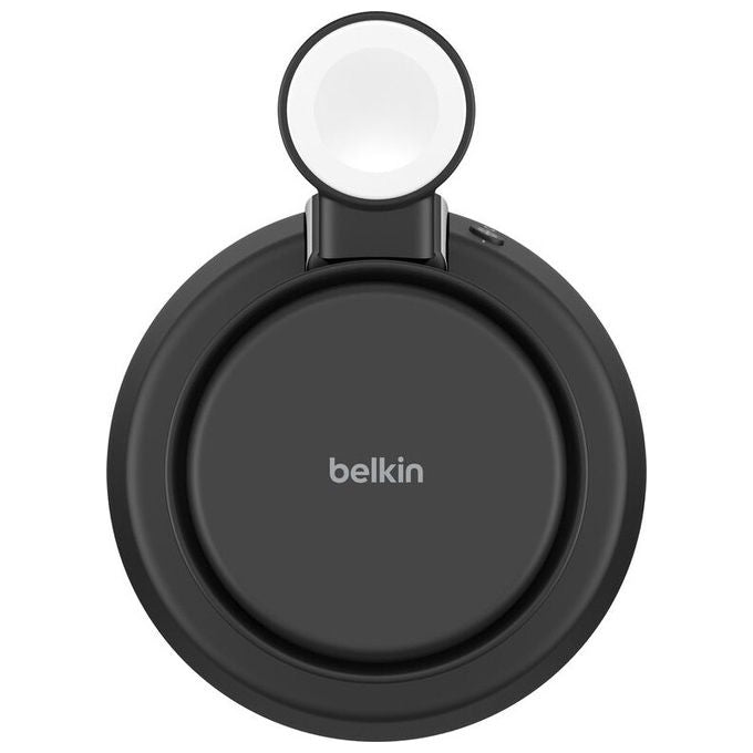 Belkin, Caricatore Magnetico Wireless 3 in 1, Qi2 25W, Ricarica Rapida, Nero, per Fitness Tracker, Cuffie, Smartphone e Orologio