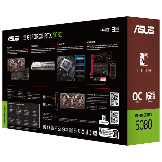 ASUS, GeForce RTX 5080 Noctua OC Edition, 16GB GDDR7, Scheda Grafica