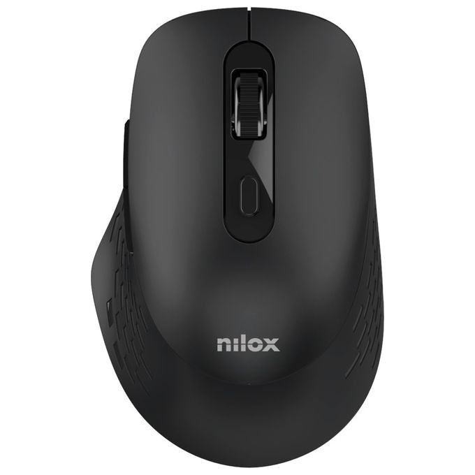 Nilox, Mouse Wireless Dual Ottico, 1600 DPI, Bluetooth + USB Type-A, Nero