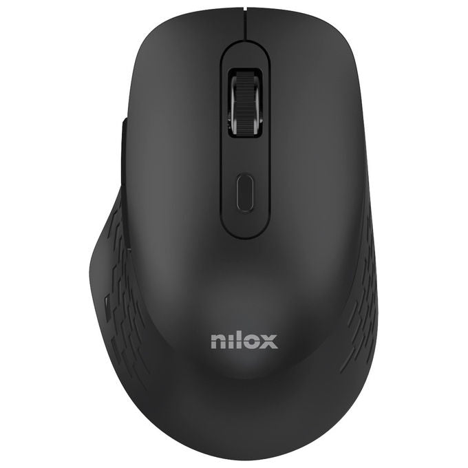 Nilox, Mouse Wireless Dual Ottico, 1600 DPI, Bluetooth + USB Type-A, Nero