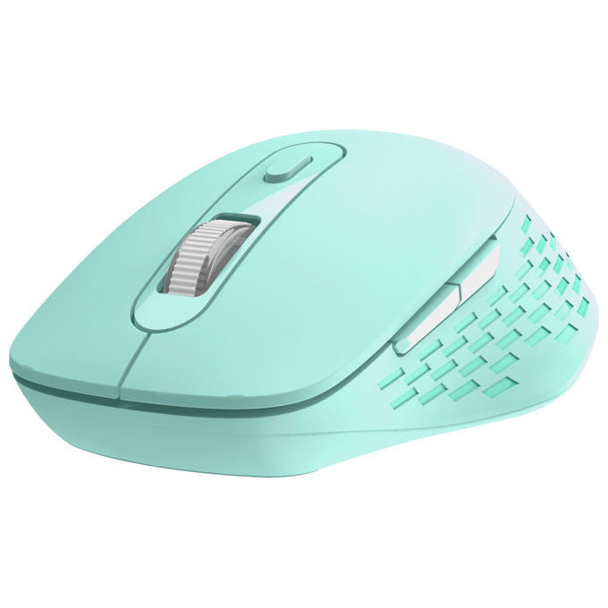 Nilox, Mouse Wireless Verde, 1600 DPI, Bluetooth + USB Type-A, Ottico