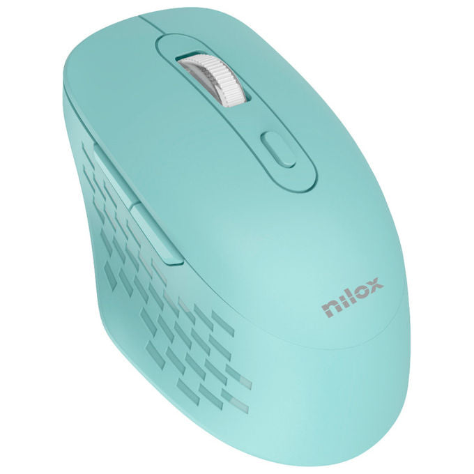 Nilox, Mouse Wireless Verde, 1600 DPI, Bluetooth + USB Type-A, Ottico