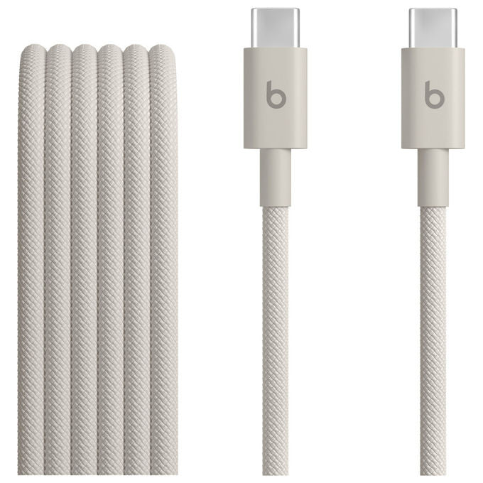 Apple Beats, Cavo USB-C a USB-C, 1.5m, Bianco, Intrecciato, Pietra Surge