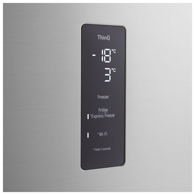 LG GTFV61PYBQD Frigorifero Doppia Porta 609 L 186 cm Classe E 35 dB Total No Frost Wi-Fi Dispenser colore Platinum Silver
