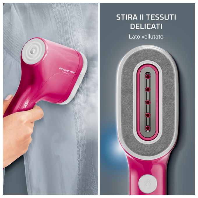 Rowenta Pure Pop DR2023, Stiratrice a Vapore Portatile, 1300 W, Rosa