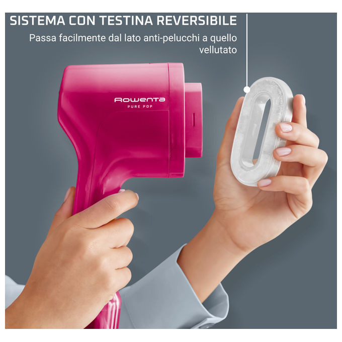 Rowenta Pure Pop DR2023, Stiratrice a Vapore Portatile, 1300 W, Rosa