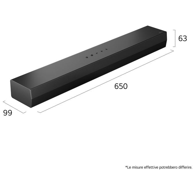 LG S20A Soundbar 2.0 Canali 50W Dolby Digital DTS AI Sound Pro HDMI ARC Bluetooth 5.3 USB colore Nero
