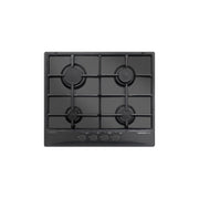 Glem Gas, Piano Cottura a Gas, Nero, da Incasso 60 cm, 4 Fuochi