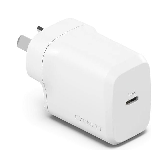 Cygnett, Caricatore da muro Dual USB-C Slim 30W EU, Bianco