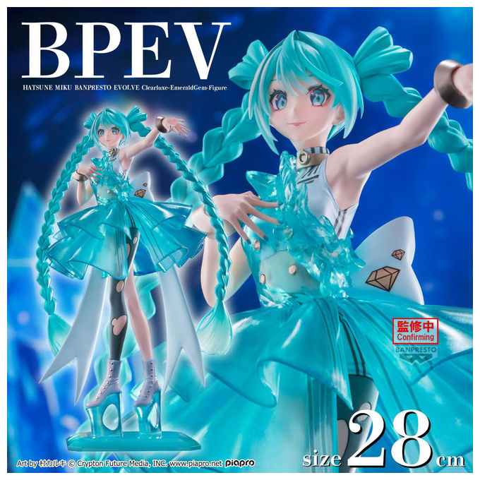 Banpresto, Statuetta Hatsune Miku Evolve Clearluxe, Action Figure, 28 cm, Multicolore