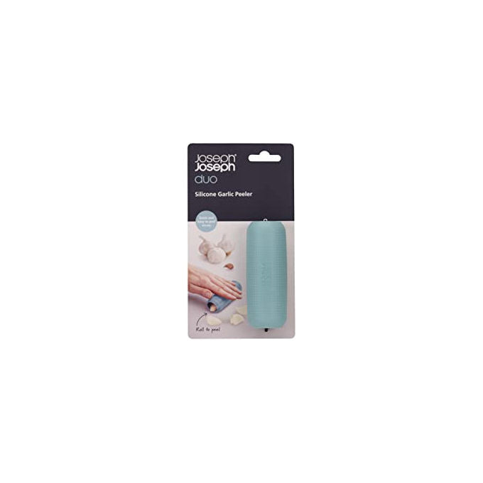 Joseph Joseph, Pela Aglio in Silicone Duo, Rullo Facile da Sbucciare, Inodore, Azzurro