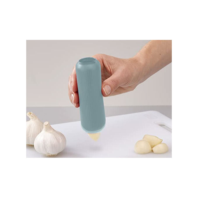 Joseph Joseph, Pela Aglio in Silicone Duo, Rullo Facile da Sbucciare, Inodore, Azzurro