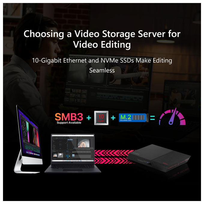 Asustor Flashstor 6 Gen2 FS6806X, NAS 6 Bay M.2 SSD, AMD Ryzen, 8GB RAM, 10 GbE, USB4