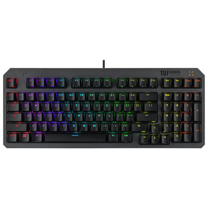 Asus, Tastiera Gaming TUF Gaming K3 Gen II, USB QWERTY, Ottico-meccanica, RGB, Nero