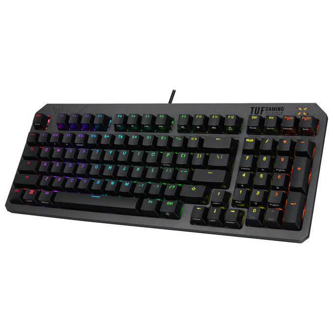 Asus, Tastiera Gaming TUF Gaming K3 Gen II, USB QWERTY, Ottico-meccanica, RGB, Nero