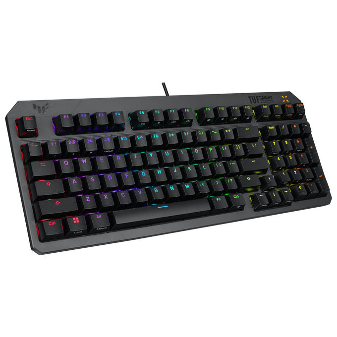 Asus, Tastiera Gaming TUF Gaming K3 Gen II, USB QWERTY, Ottico-meccanica, RGB, Nero