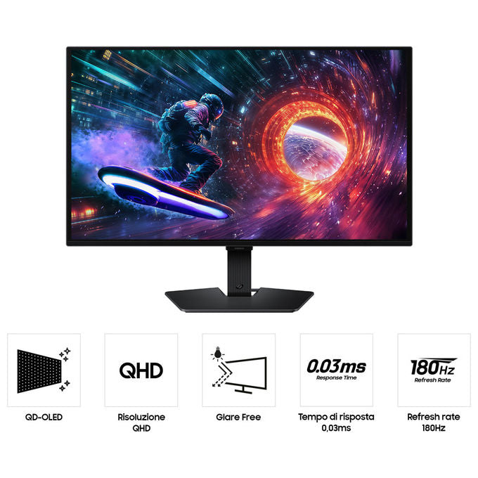 Samsung, Monitor Gaming Odyssey OLED G5 G50SF, 27 pollici QHD, 0.03ms, 180Hz, Nero