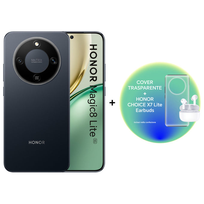 Honor Magic8 Lite 5G, 17.2 cm, 8 GB RAM, 256 GB, Nero