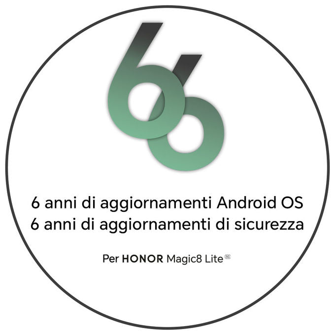 Honor Magic8 Lite 5G, 17.2 cm, 8 GB RAM, 256 GB, Nero